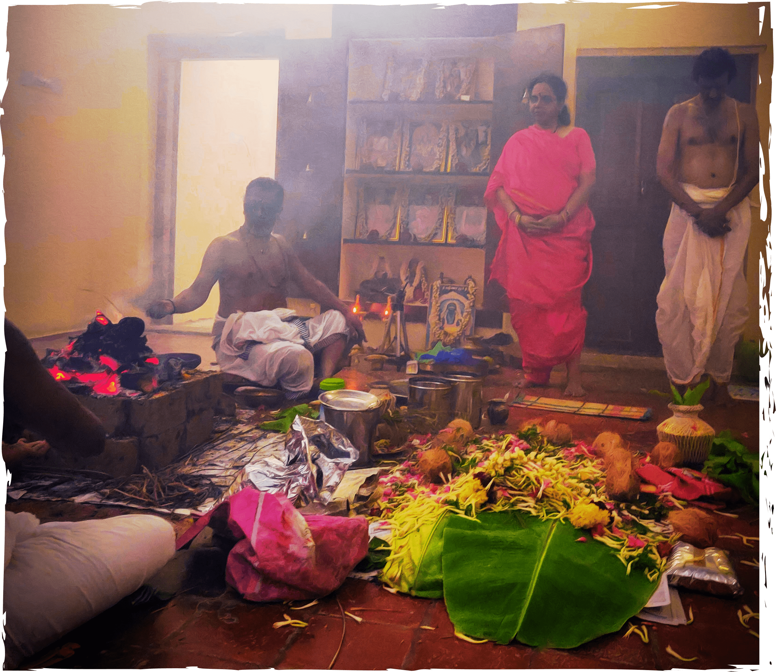 A Vedic priest performs rituals.