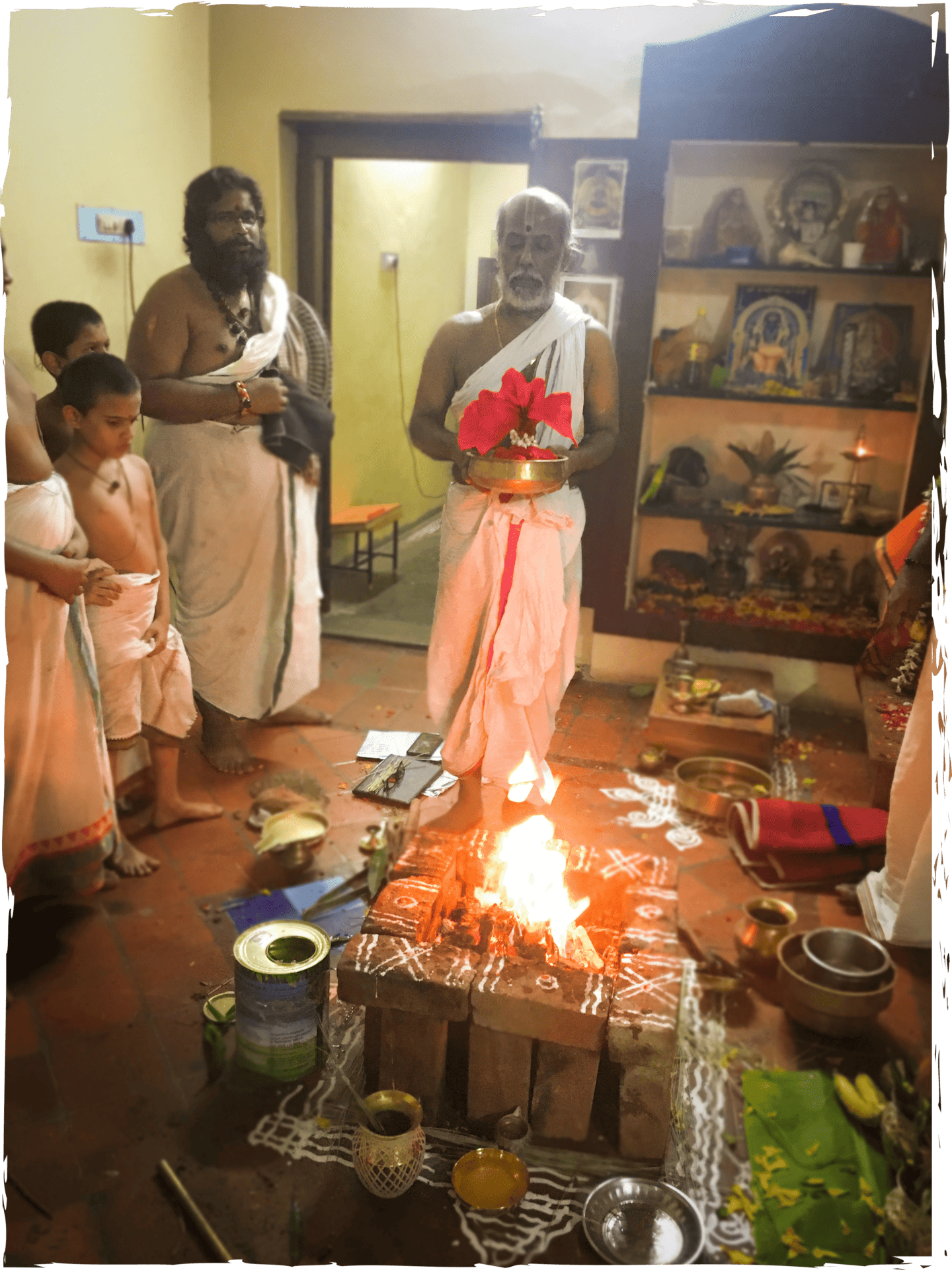 Image of a Vedic ritual being performed.