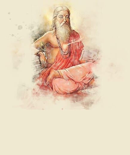 A watercolor picture representing Atharva Veda.